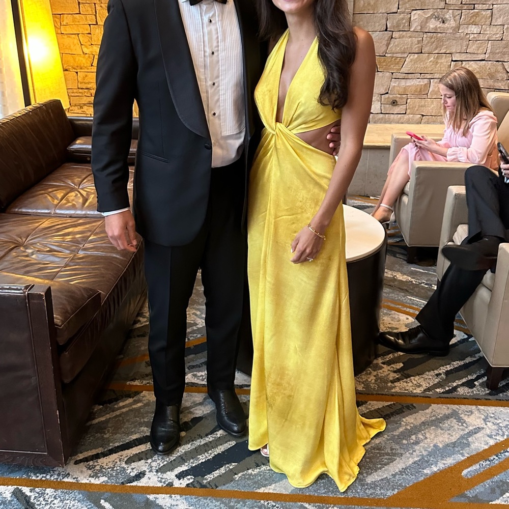 Silvia Tcherassi Silk Yellow Camila Gown XS - Absolutely stunning gown!! - Picture 4 of 9